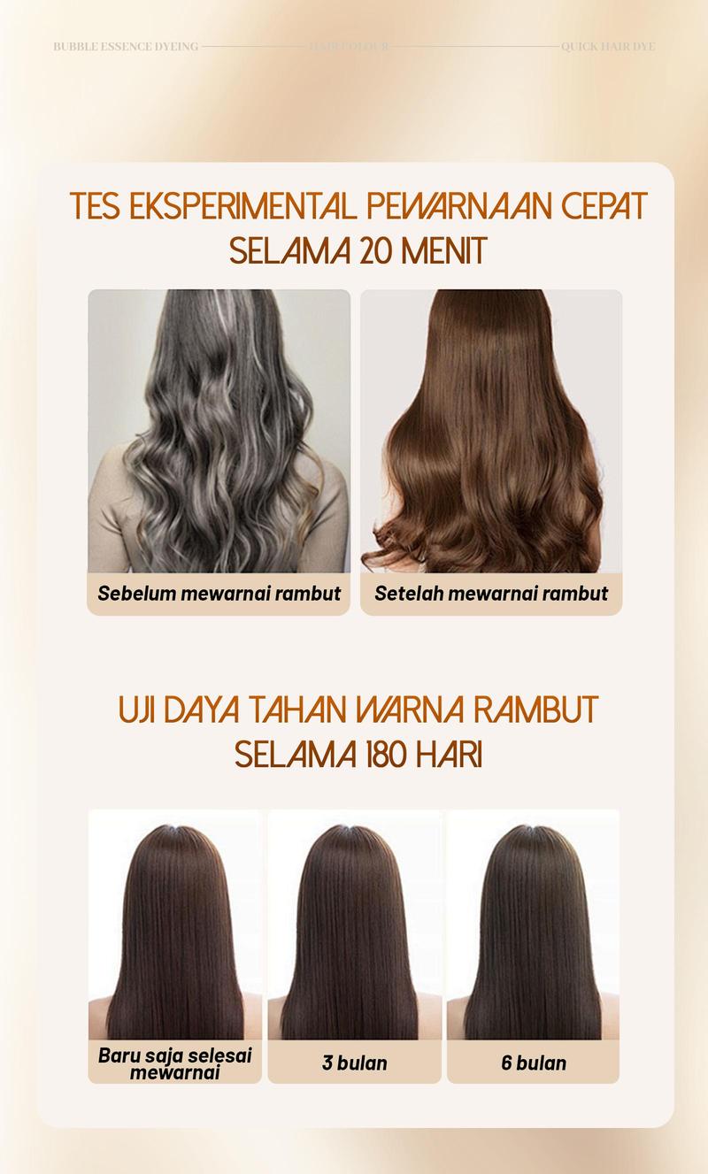 Product Introduction of 【FAJAZZ+Masker rambut gratis】150ML/5PCS  Pengoperasian sederhana, penyimpanan mudah, pewarna rambut beraroma, pewarna rambut jenis gelembung. 9
