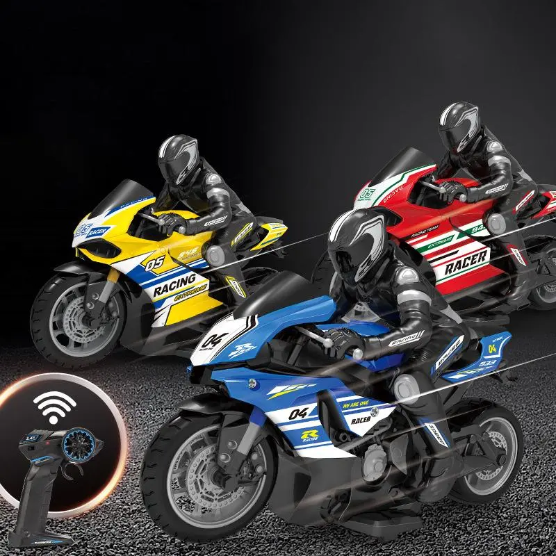 1/10 RC Motorcycle, 1 Box 4CH Drift Racing High Speed Remote Control Motorcycle, Electric Off-road Model Toys for Boys, Mini Moto