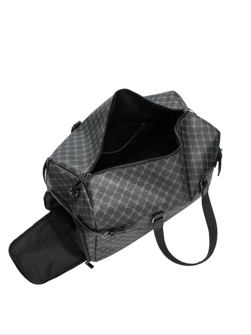 Product Introduction of 2025 New Style Geometric Pattern Travel Bag, Fashionable Large Capacity Duffel Bag for Daily Travel Work Commute, Casual Versatile Zipper Shoulder Bag for Women & Men 5