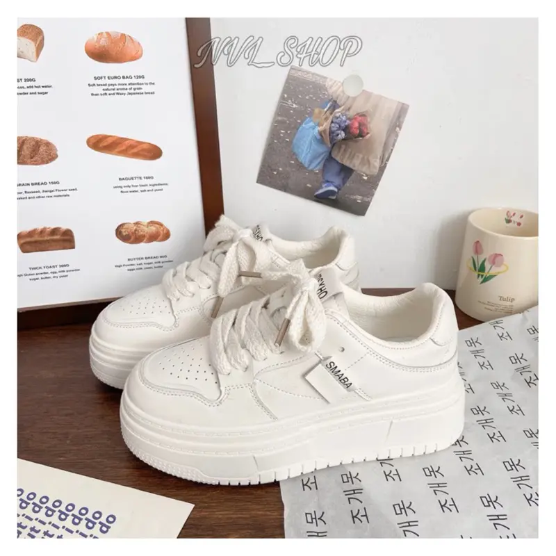 [FREE SHIP] Giày thể thao nữ sneaker đế độn cao 5cm chất da cao cấp, mẫu thời trang mới. Shoes Nhung