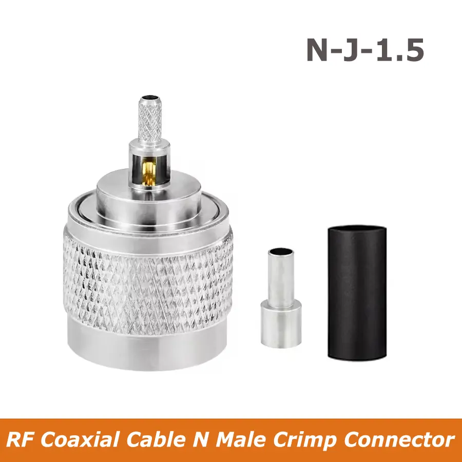 N-J-1.5 RF Coaxial Adapter N male plug Straight Crimp connector for RG316 RG174 RG178 RG179 LMR100 Cable