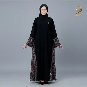 BHR collection Khanza Abaya Gamis Dress Haji dan Umrah Bahan Jetblack Arabian Premium