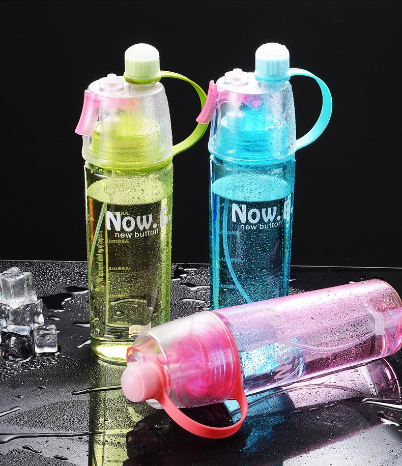 Product Introduction of outdoor sports portable clear 600ml plastic drinking bottle gym bpa free mist spray water bottle for hiking/cycling bottles 9