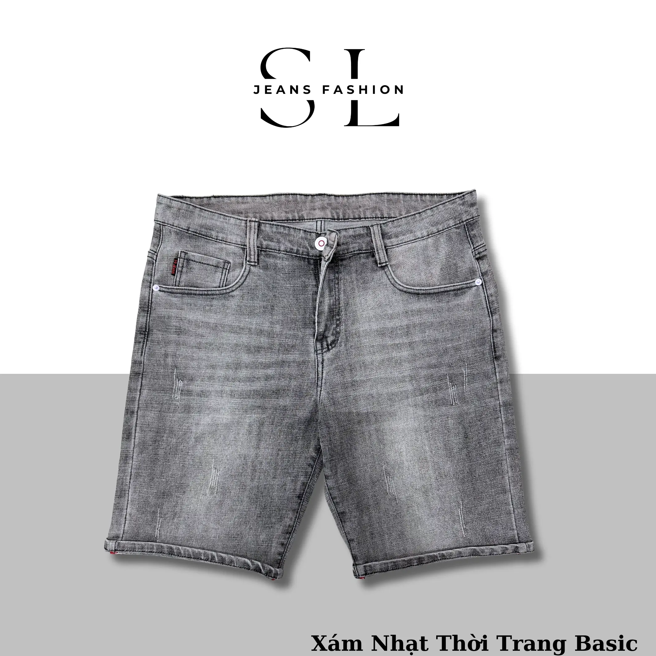 "Có Bigsize(Size 28-41)"Quần Sọt Jeans Nam SL Màu Xám Nhạt Thời Trang Menswear Pants - Chất Vải Denim Co Giãn 4 Chiều, Đổi Size Miễn Phí, Giá Xưởng [Mã 33]