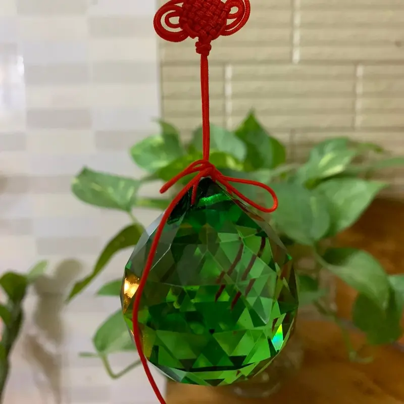 Quả Cầu Treo Thuỷ Tinh Phong Thuỷ Vát Cạnh Size 5cm, 6cm, 8cm Decor Thủy Tinh 3