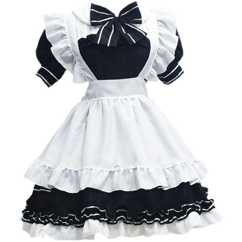 Đồng Phục Khuôn Viên Cho Nam Và Nữ, Trang Phục Hầu Gái, Cos, Váy Công Chúa Lolita Nhật Bản Màu Đen Và Trắng, Deacon, Mèo Dễ Thương 4