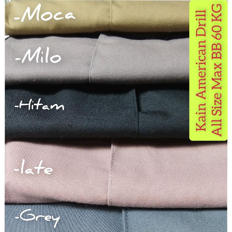 Celana Baggy Pants Kain American Drill / Celana panjang Model Terbaru / Celana Model Variasi Kancing Pinggang Tali Serut  Soft 8