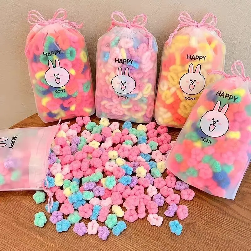 Bộ Dây Buộc Tóc Cho Bé Gái, 100 Cái, Nhiều Màu Sắc, Làm Bằng Nylon, Dây Cao Su Đàn Hồi Cao, Dây Buộc Tóc Trẻ Em, Dây Buộc Tóc, Phụ Kiện Tóc