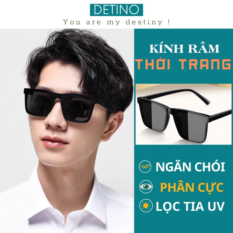 Kính râm thời trang nam nữ chống tia UV phân cực, mắt kính râm đen đi biển gọng vuông ngầu DETINO K24