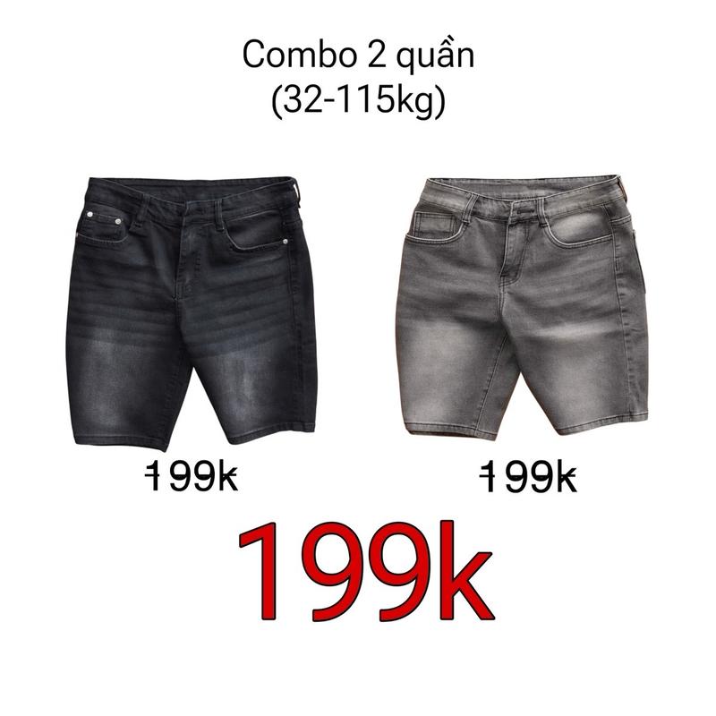 COMBO 2 Quần Short Jean Nam big size đủ size 32~100kg chất jean cotton co dãn 4 chiều form đẹp trẻ trung năng động hình thật tự chụp Menswear Pants Có Túi quần jeans quan _ quannam giare