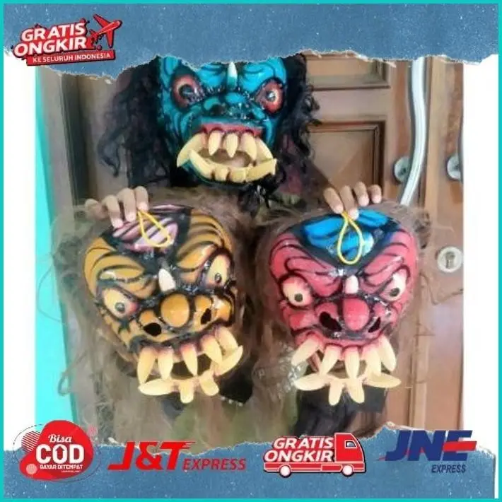 Terbaru Topeng Buto Gedruk Mainan Anak / Topeng Gedruk Bahan Mika / Topeng Buto Rampak Jaranan TRK 1