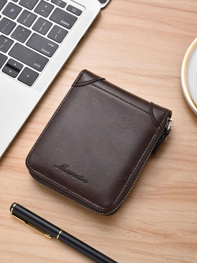 Product Introduction of Men's Vintage Zipper Short Wallet, Multi-functional Large Capacity Card Holder, Casual Trendy Versatile High-quality Daily Wallet for Men 8