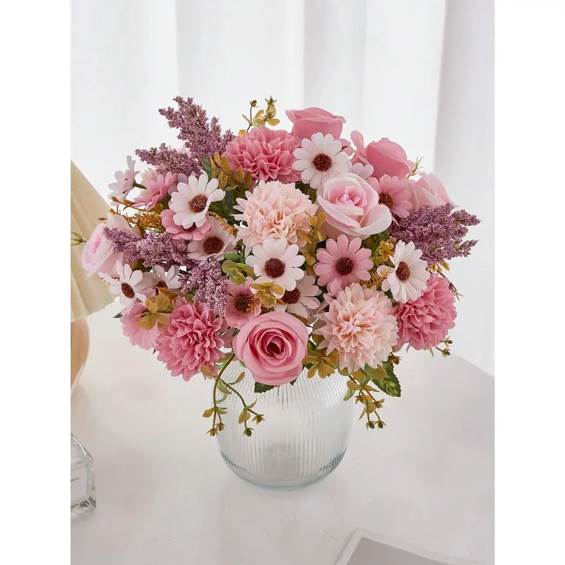 1pc/3pcs Artificial Flowers Fake Roses Flower Bouquet Silk Daisy Dandelion Flowers Bulk For Wedding Home Party Decoration Table Centerpieces, Valentine Day, Gift Gifts Birthday Graduation 5