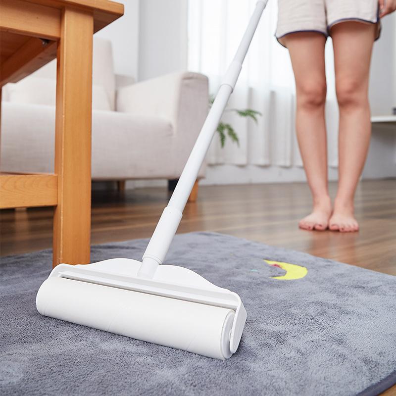  Cây lăn bụi cán dài 124cm lõi lăn size 24 cm Living C lăn bụi chăn mền quần áo lông chó mèo 