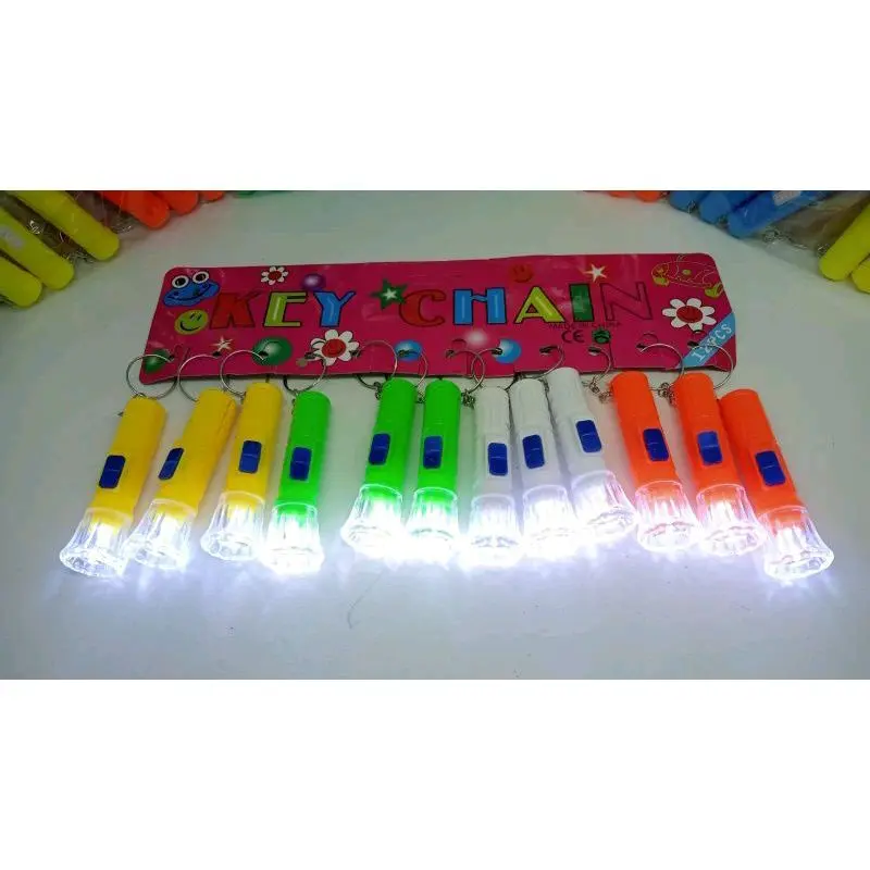 senter mini isi 12 pcs nyala gantungan kunci senter
