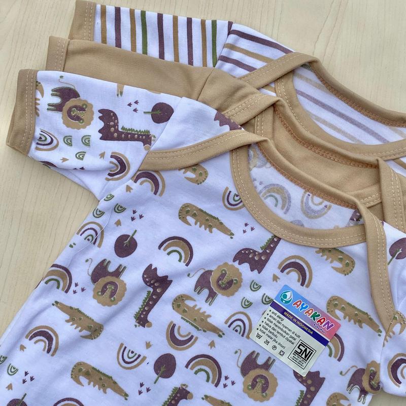 AYAKAN BABY - 3 PCS Jumper Bayi Bodysuit Motif Full Sablon Jumper Bayi Newborn Baju Kodok Bayi Girls Katun 2
