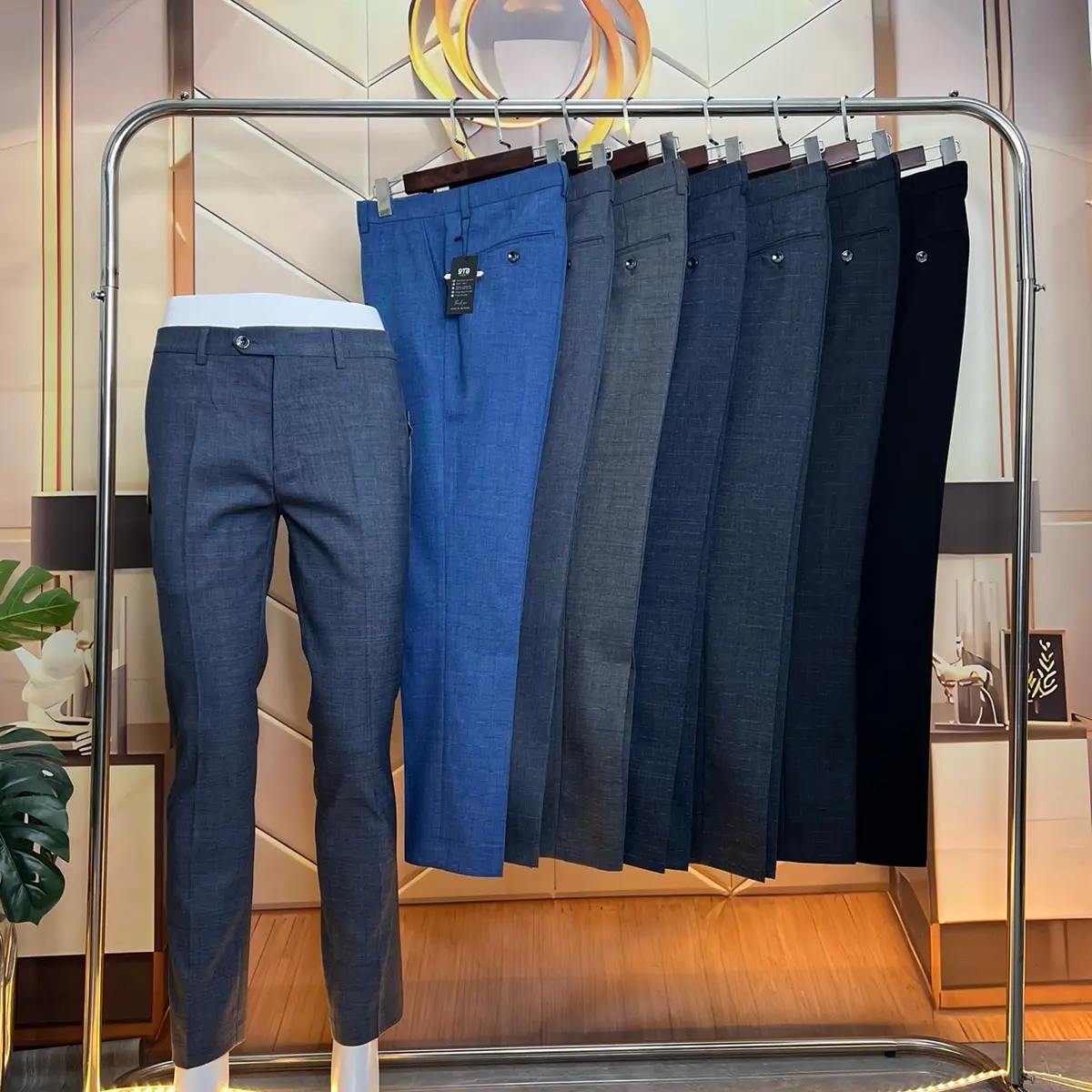 Quần Tây Nam Kẻ xước Đứng form ống vừa ống 17-20cm Menswear - Chất liệu vải cotton cao cấp - Ong Pants