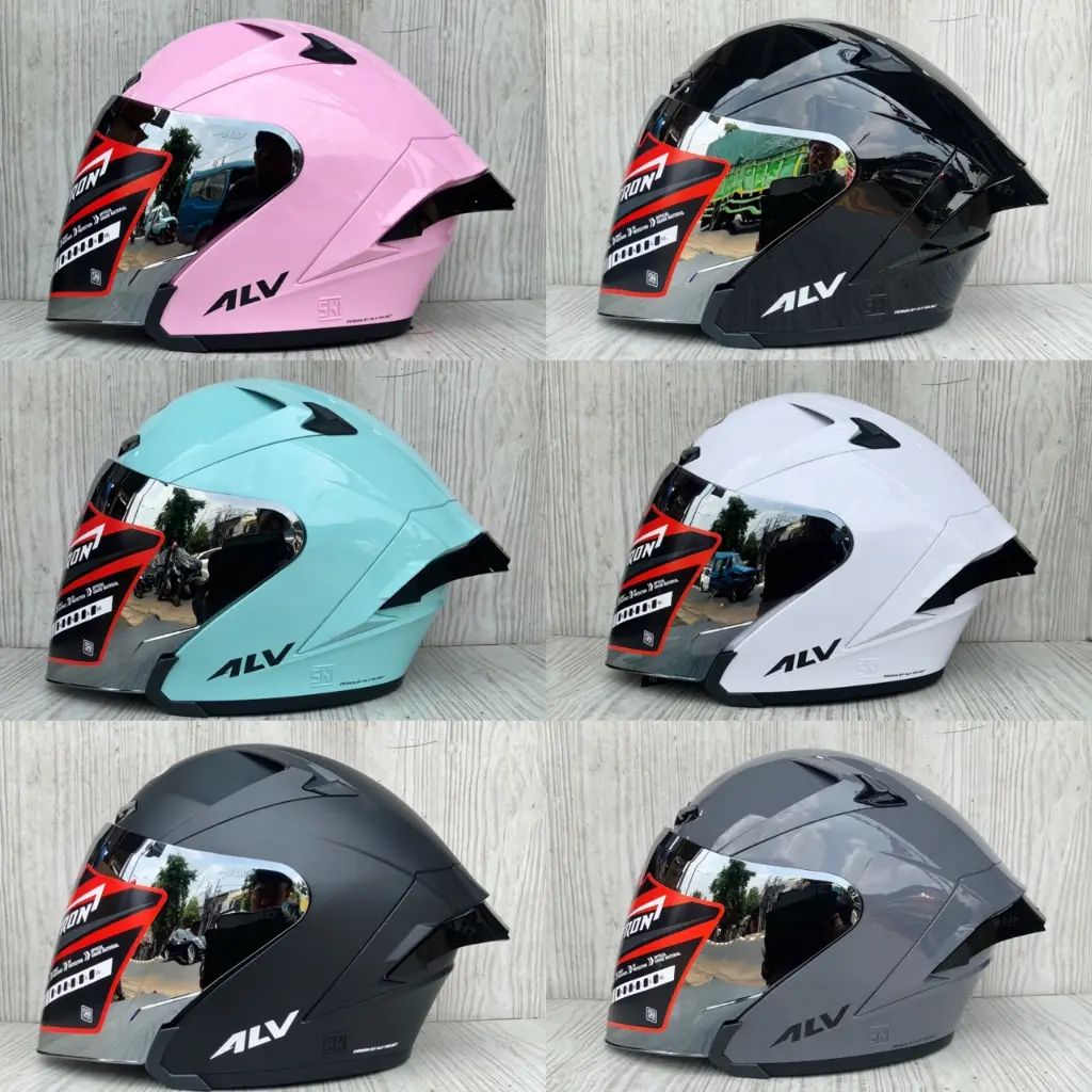 HELM ALV ULTRON SOLID HALF FACE ALV ULTRON VISOR SILVER Motorcycle