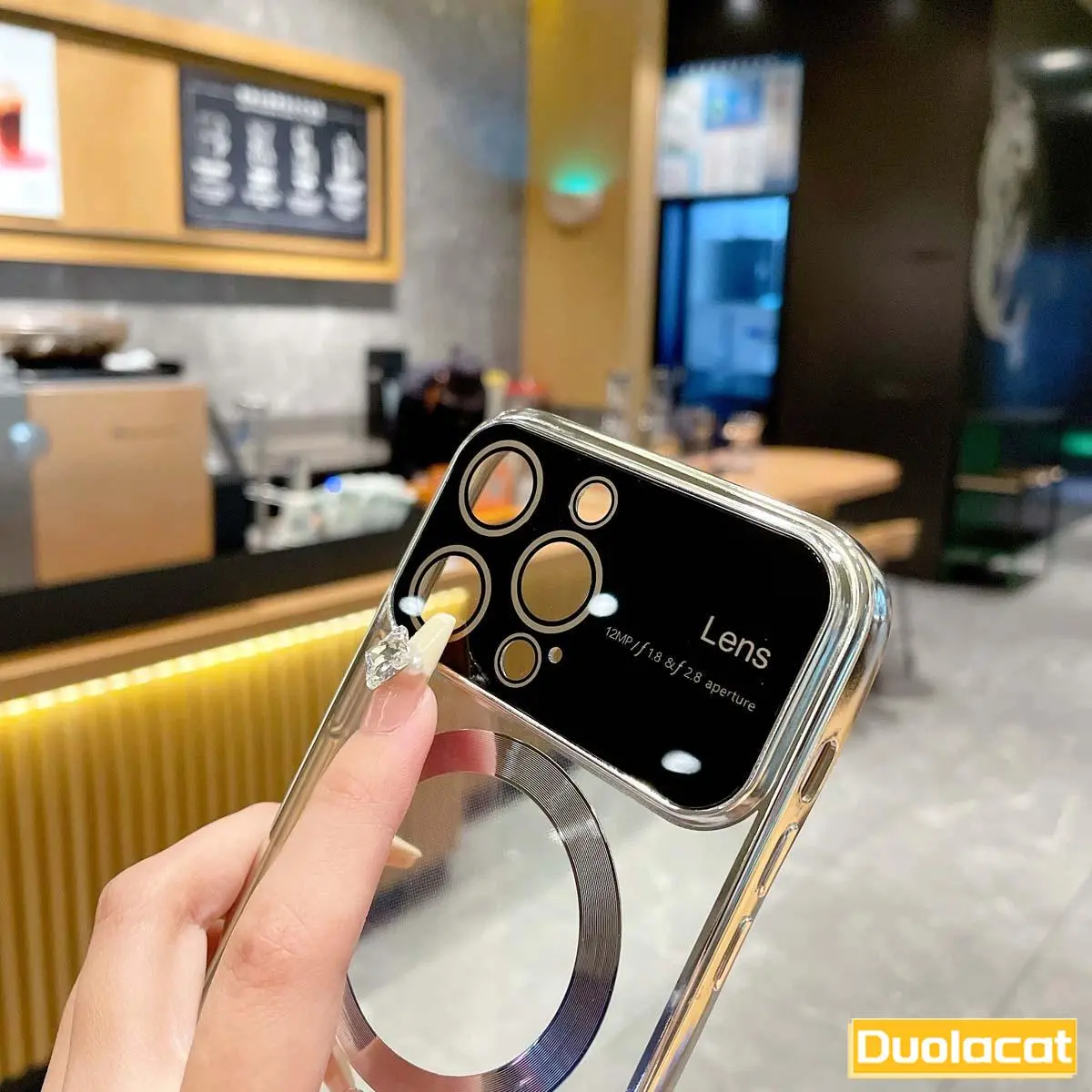 Đơn giản trong suốt với Ốp Điện Thoại sạc không dây cho IPhone , 14, 13, 12, 11 Pro Max Plus, X, XS MAX, XR, với lực hút từ tính, viền bạc với bảo vệ ống kính, vỏ điện thoại, TPU mềm, chống sốc, chống rơi, cặp đôi