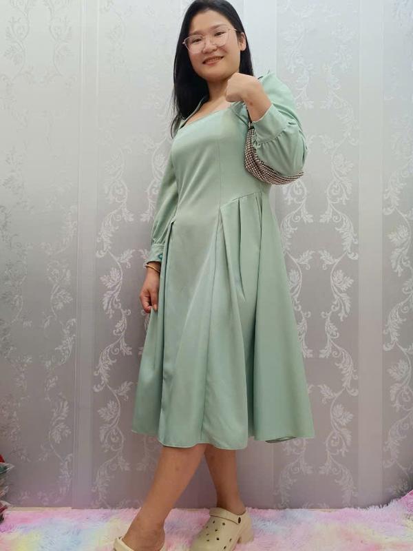 Đầm Bigsize Thời Trang Nữ Thiết Kế có  Ngắn Cao Cấp size 50-95kg Màu Trắng Dress Women váy tiệc 6