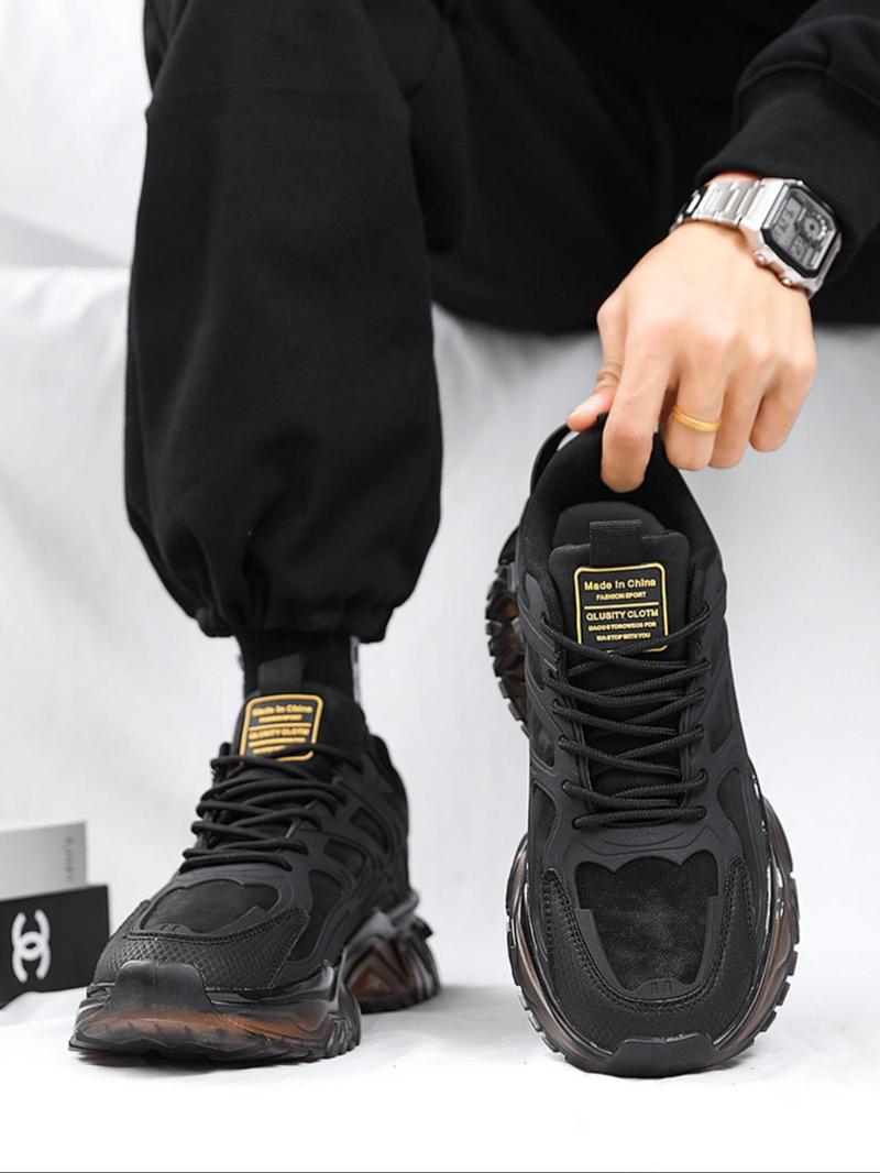 Product Introduction of Men's Fashionable Lace Up Low Top Sneakers, Casual Comfortable Sports Running Shoes, Trendy All-match Chunky Sneakers for Daily Wear 6