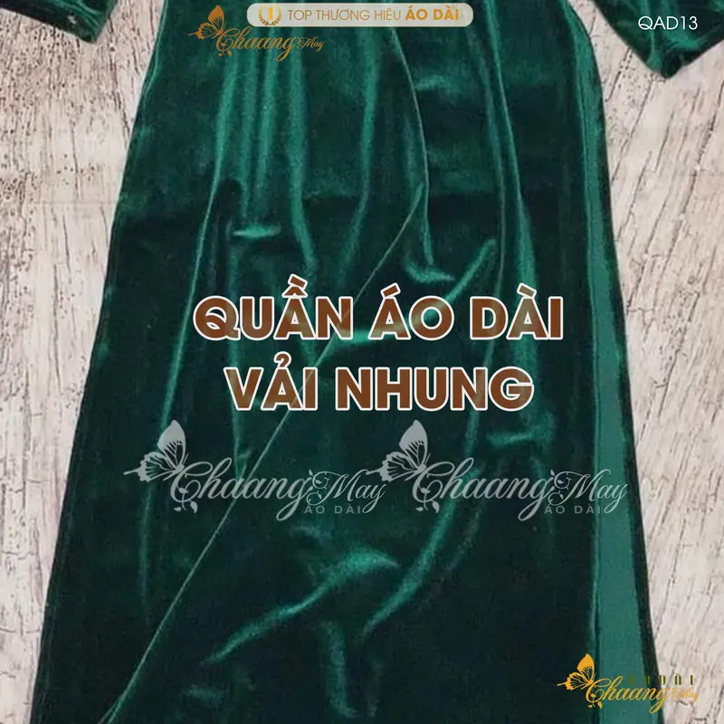 Quần mặc áo dài Nhung cách tân nữ truyền thống CHAANG may sẵn QAD13 quần màu đỏ đen vàng dự tiệc cưới lễ tết đẹp Women 6