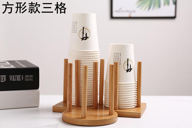 Product Introduction of Bamboo Wooden Cup Storage Rack Creative Round DIY Household Cup Holder For Disposable Paper Cup Counter Desktop Storage Rack 12