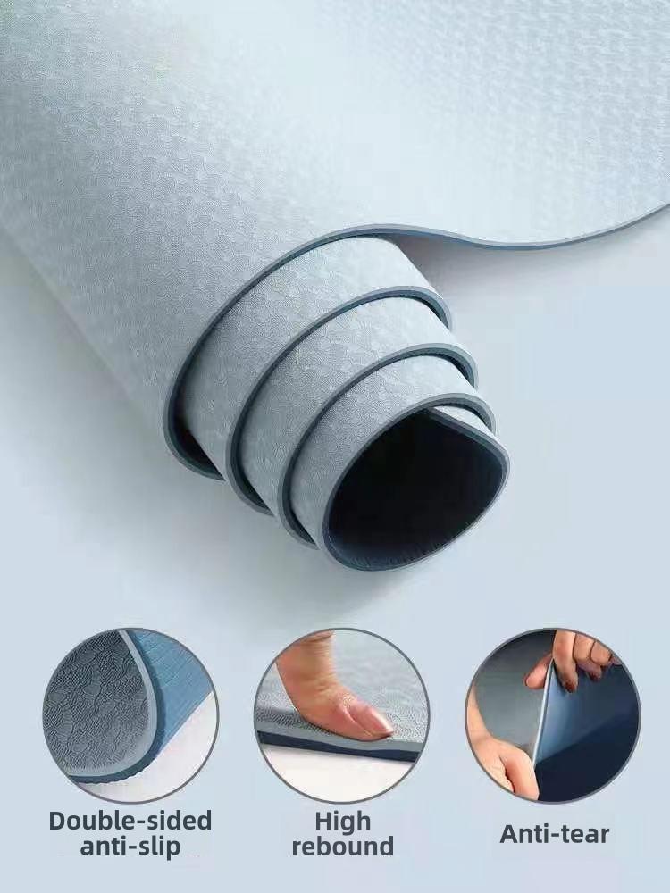 Product Introduction of TPE Yoga Mat Non-Slip Grip Student Dormitory Widened Thickened Soundproof Shock Absorption Dance Fitness Mat Jump Rope Mat for Women 7