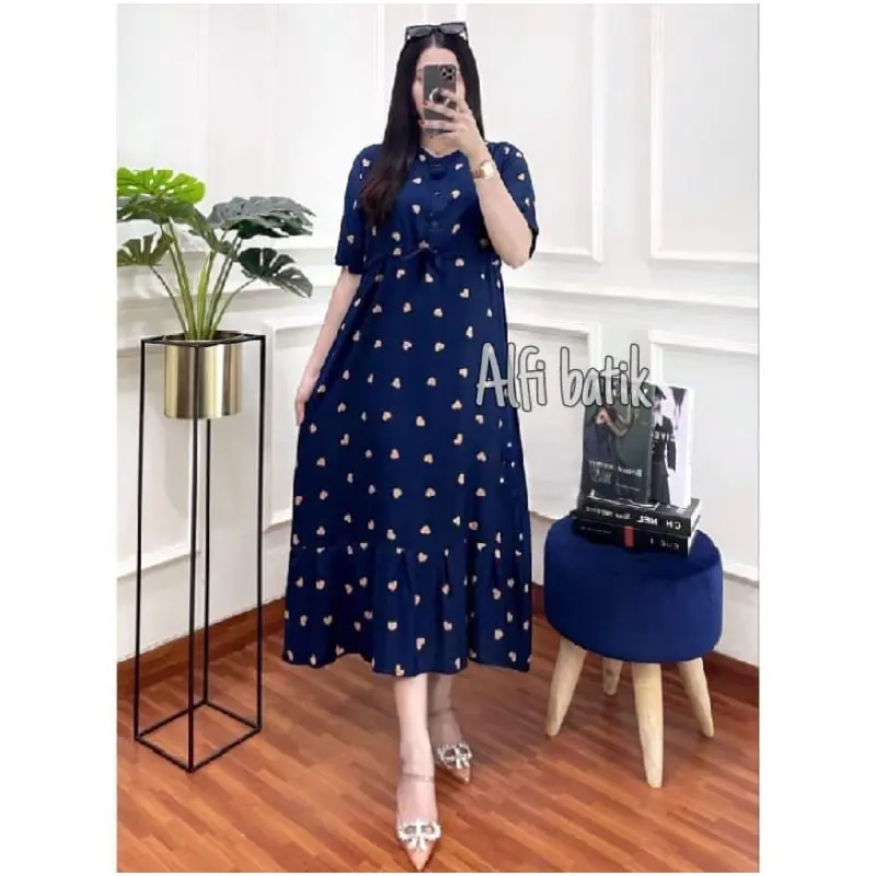 (Grosir Daster) Daster motif Love & motif Bintang ll busui kain rayon grade a terlaris Tebal 2