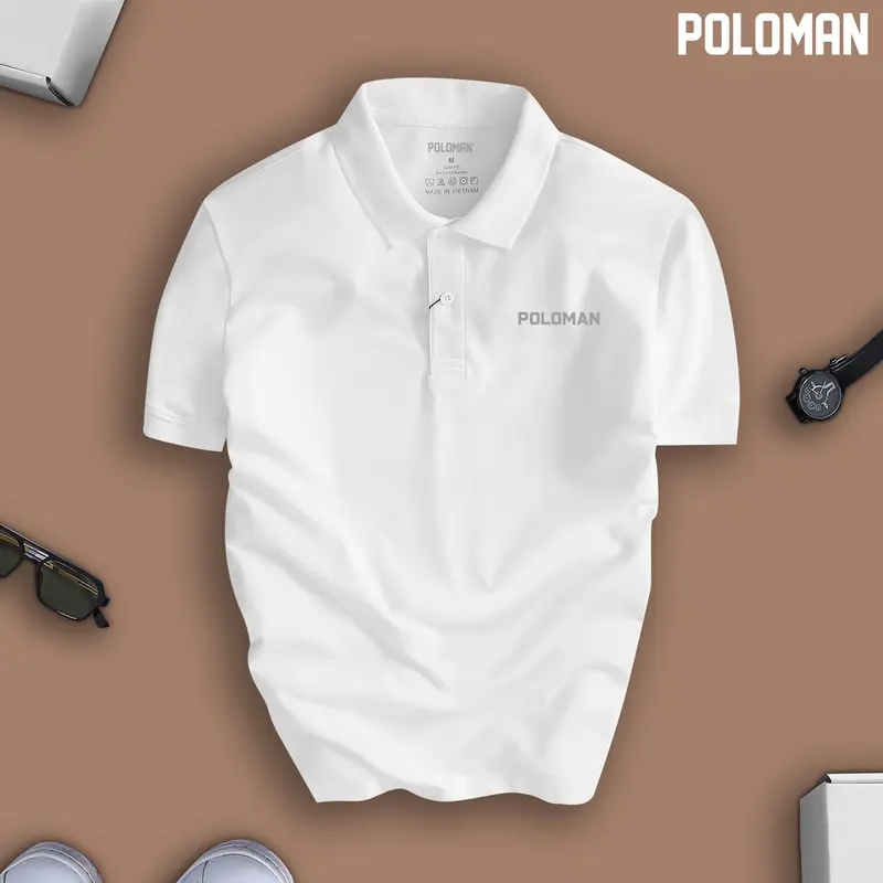 Áo thun POLOMAN nam cổ bẻ BASIC CVC vải cá sấu sang trọng, lịch lãm, thoáng mát - POLOMAN Menswear Top Có Cổ Ngắn Tay Shirt 2