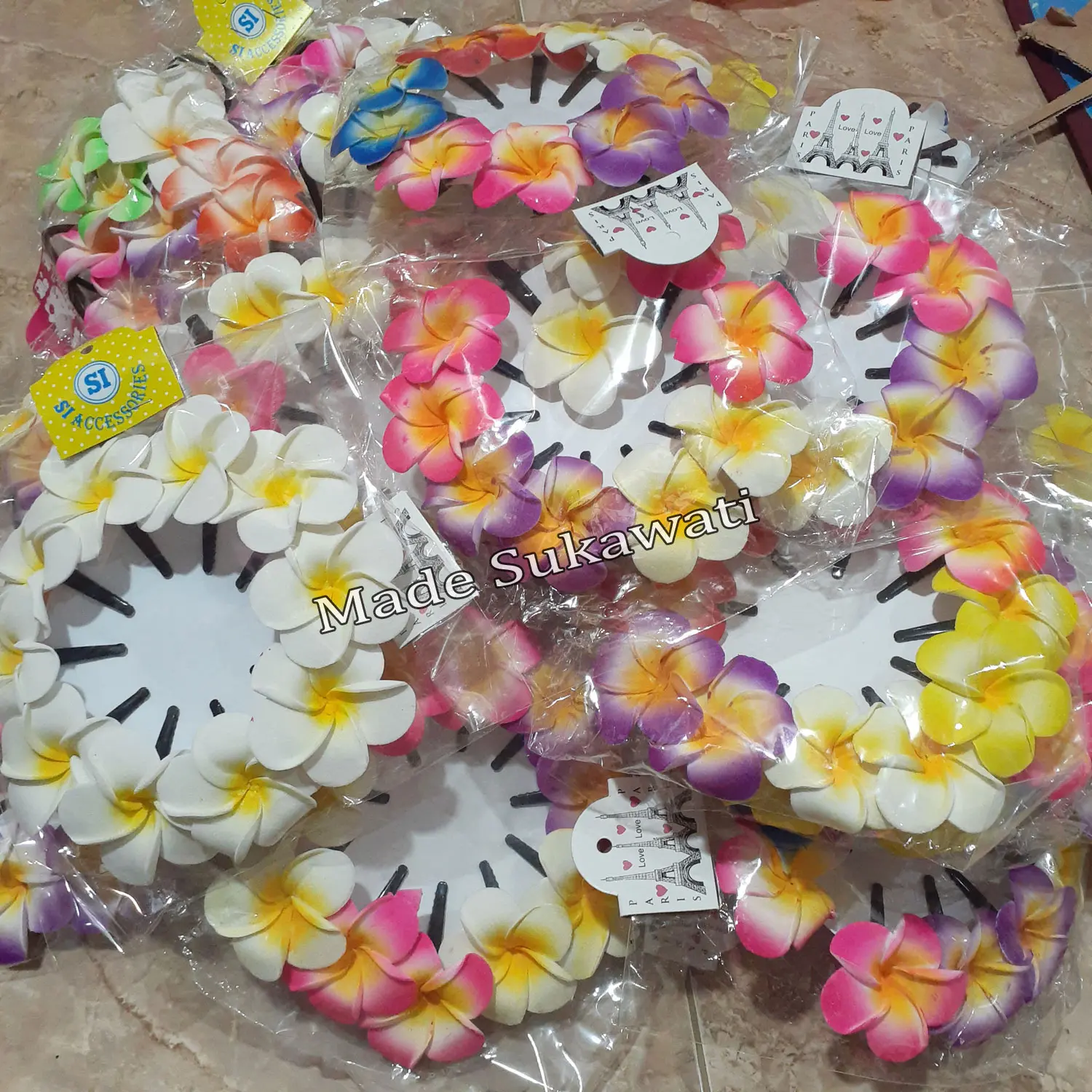 Set Jepit rambut isi 10pcs bunga spon kamboja bali isi 10pcs