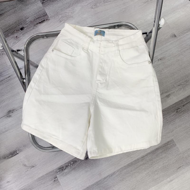   Co dãn ôm  Quần short jean nữ phom ngố chất jean cotton demin women trắng đen trơn MS Pants 