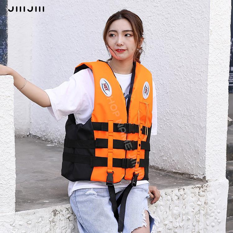 JiiiJiii High buoyancy adult life jacket Children life vest Thickened neoprene fabric Life jackets Outdoor aquatic emergency products Surfing, rafting, swimming, boating equipment 2
