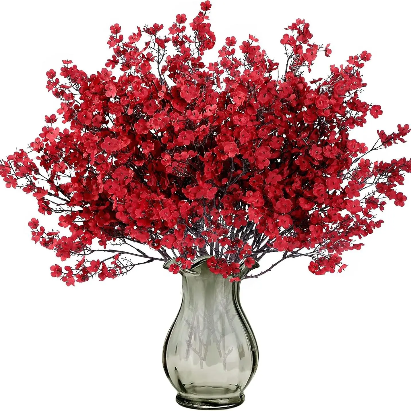 Artificial Red Berry Branches, 15/20pcs Faux Berry Stem, Decorative Flowers for Home Party Wedding, Home Decor Supplies (Excluding Vase)