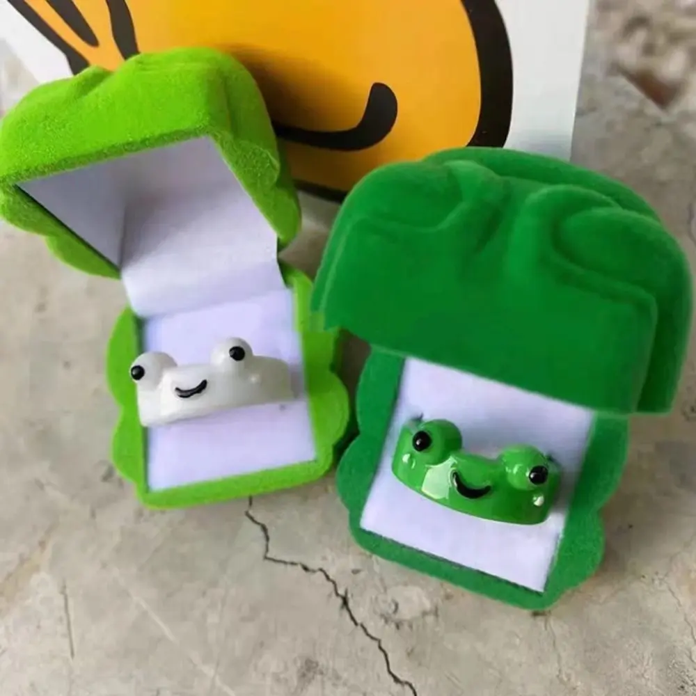 Accessories Funny Frog Rings Cute Handmade Acrylic Rings Set Gift Animal Knuckle Ring for Friendship