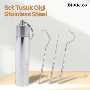 Tusuk Gigi Stainless Steel, Toothpick Set