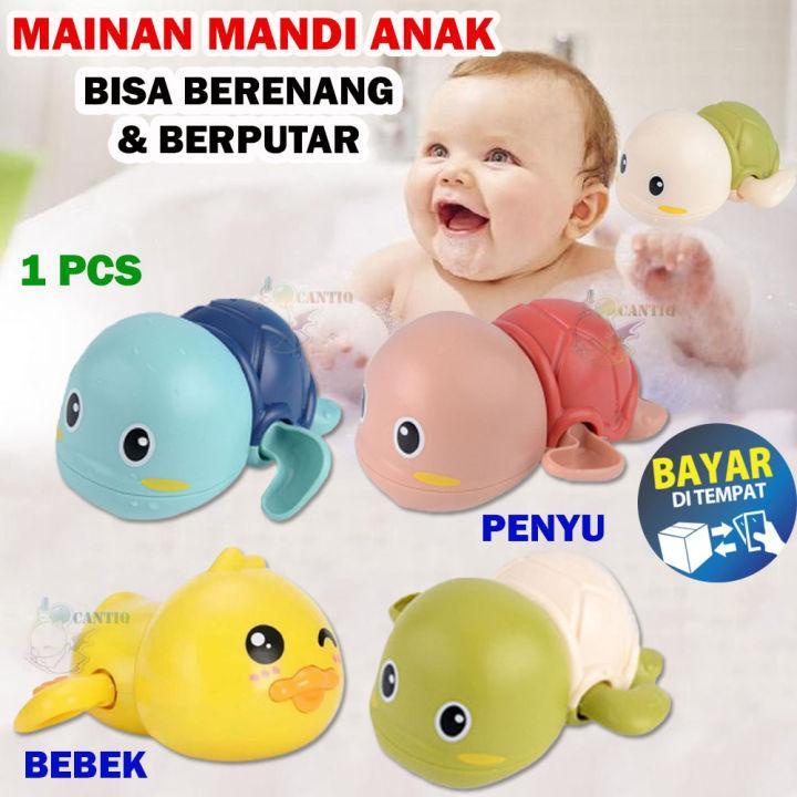 Mainan Anak Bebek Paus Penyu Mandi Bayi Putar Jarum Jam Mainan Penyu Renang Mainan Air 0