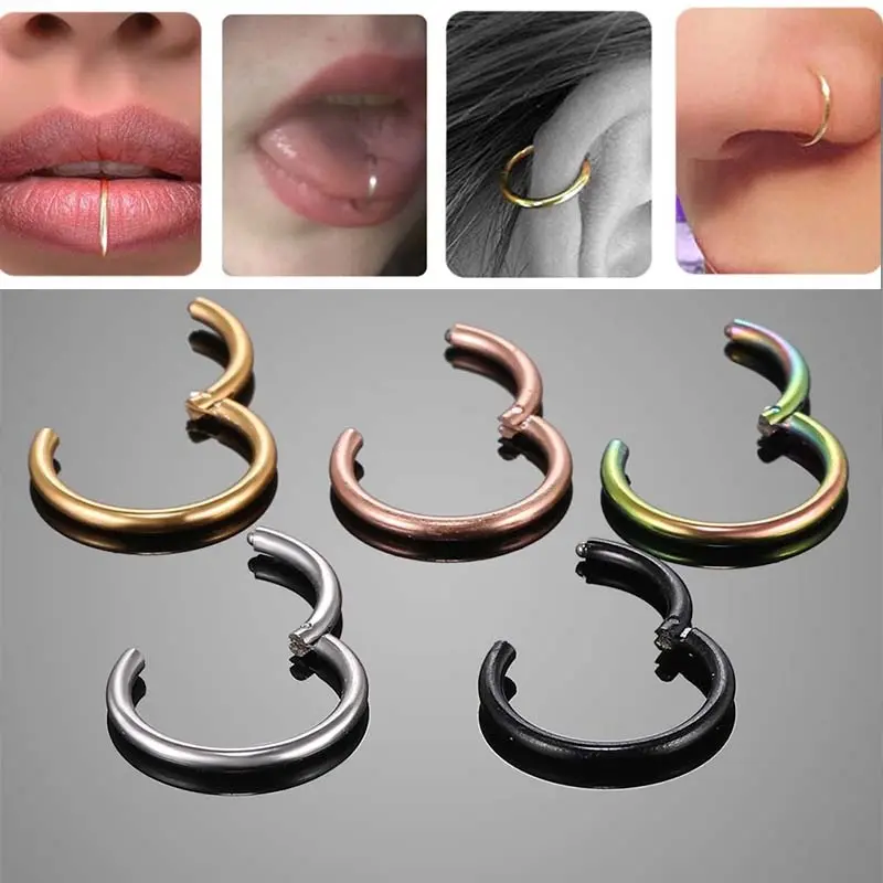 Multicolor Nose Ring Stainless Steel Multisize Nose Rings Fashion Personality Women Men Fashion Accessories