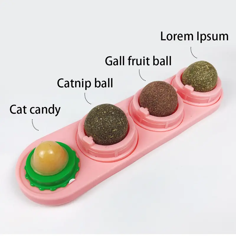 Rotating Catnip Ball Toy, 1 Count Removable Adhesive Cat Toy, Dental Health Snack, Anxiety Relief Pet Supplies, Interactive Stress Relief Gifts 4