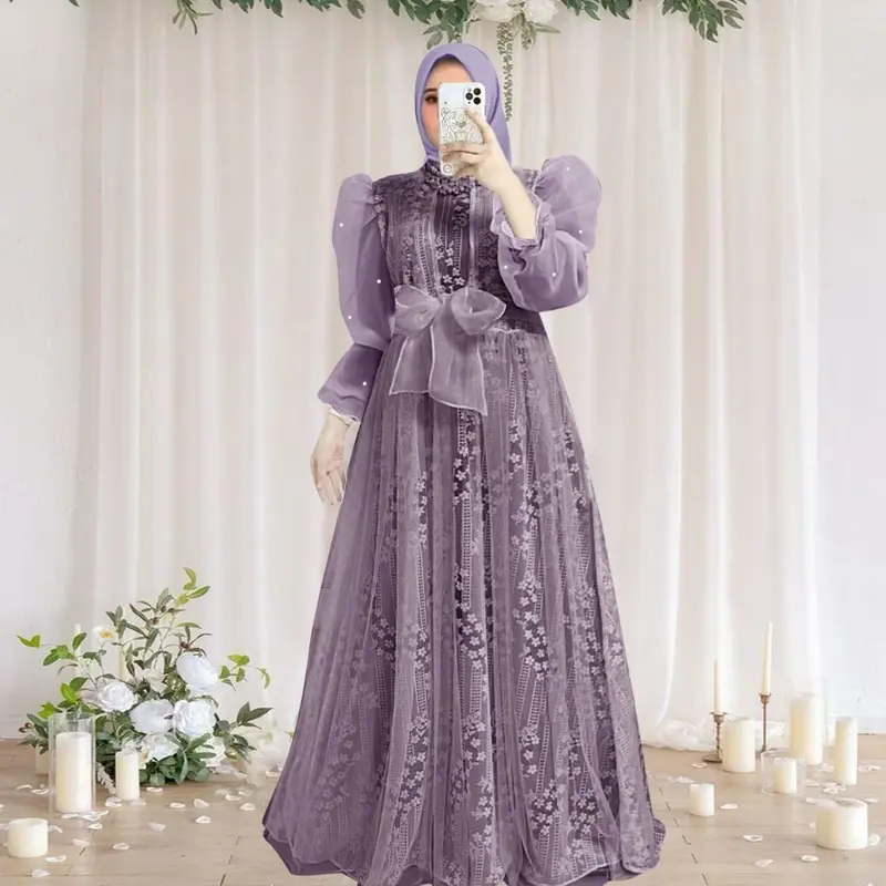 Dress Brukat Alysa Busui Dress Wanita Terbaru Dress Kondangan Wanita Fashion Muslimah Busana Muslim Wanita Bisa Cod 4