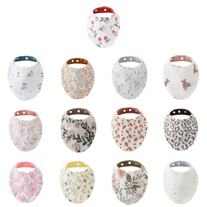 Baby Bib 6 Layer Cotton Saliva Towel Soft and Absorbent Burp Cloth for Drooling and Teething Infants 0 to 2 Years 2