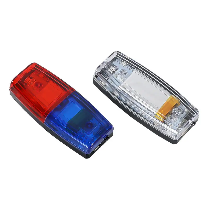 Đèn LED cảnh báo vai, màu đỏ và xanh lam, đèn kẹp vai, để bảo vệ công nhân vệ sinh, báo động tuần tra an toàn, đèn nhấp nháy tín hiệu 3