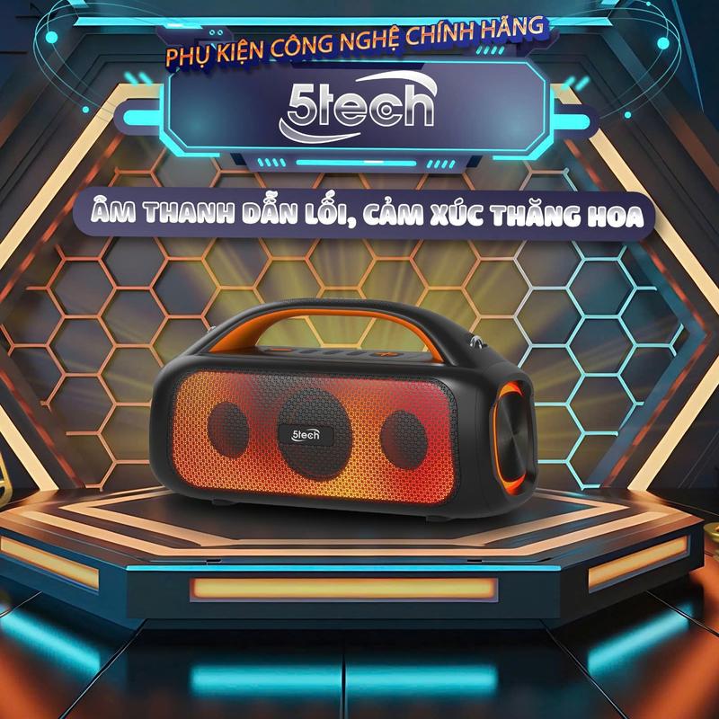 Loa bluetooth 5TECH công suất 60W, hỗ trợ kết nối USB, thẻ nhớ, AUX, ghép nối 2 loa, đèn led theo nhạc, Củ loa nghe nhạc