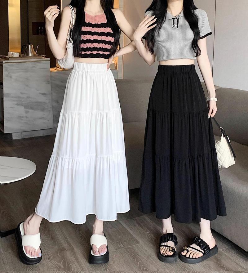 Product Introduction of White Cake Dress Skirt Women's Summer High Waist Pleated Skirt Mid-Length A- line Skirt Small Umbrella Skirt Pettiskirt A- line Skirt Girls' Dress 6