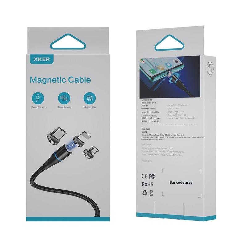 Product Introduction of Magnetic suction data cable three in one super fast charging magnetic suction charging wire flash charging wire magnetic suction cable creative magnetic data cable Mobile Phone Accessories Led Smartphone 10