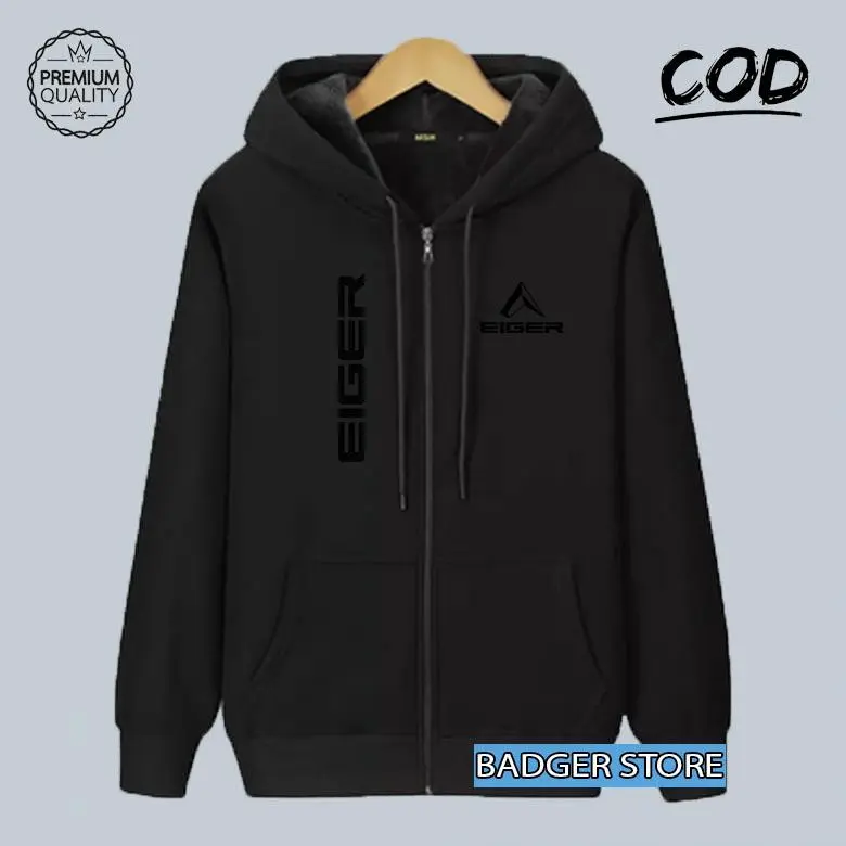Jaket Distro Resleting Kupluk Distro Logo 1205 Long Kirka Text Hitam Premium (Jaket Musim Dingin  Sweater Hodie Pria Wanita Distro Jaket Cewek Cowok) 3