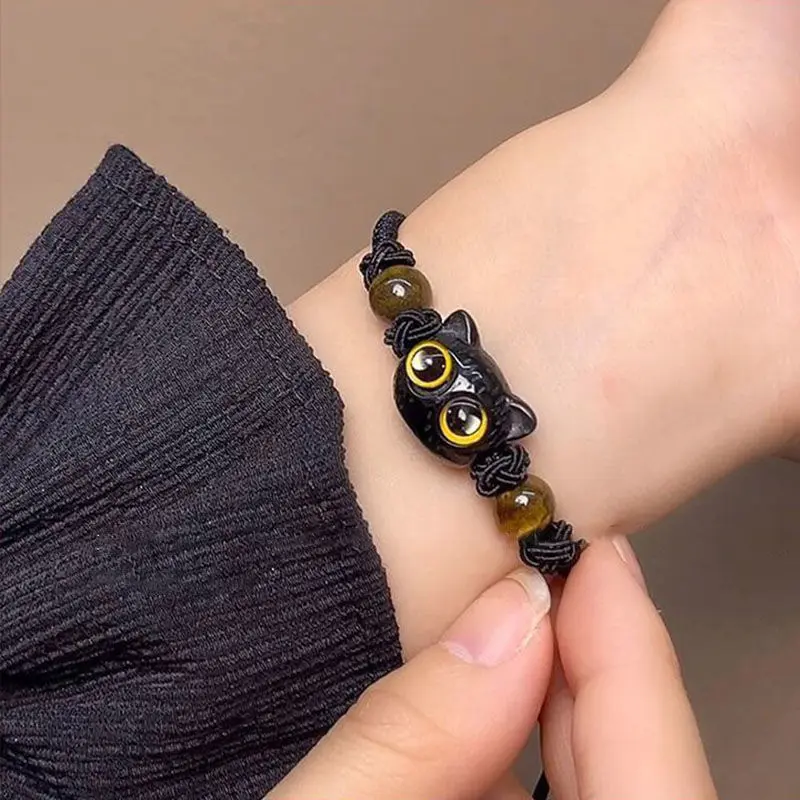 [Yybooklu]COD New Chinese Style Cat Woven Rope Cute Couple Bracelet Niche Design Gift 3