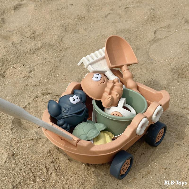 Đồ Chơi Đi Biển Bằng Rơm Cho Trẻ Em, Phong Cách Ins Hàn Quốc, Thuyền Bãi Biển, Buggy Cầm Tay Thích Hợp Chơi Bên Bờ Biển, Dụng Cụ Xẻng Cát Chơi Nước Toy 3