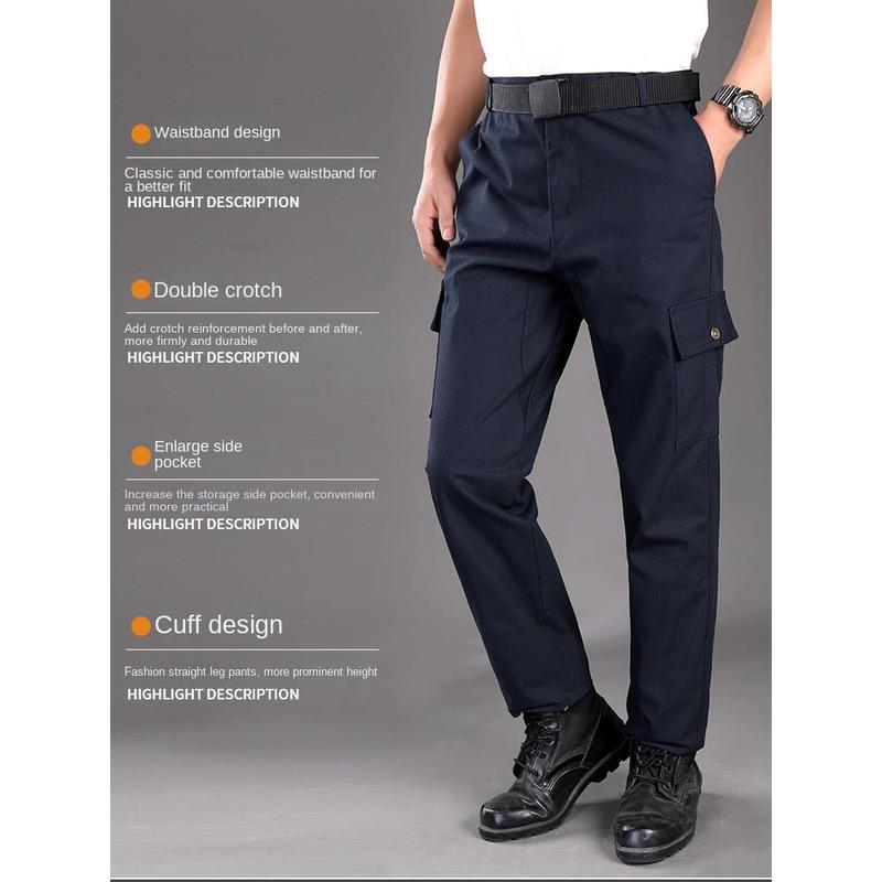 Wear-Resistant Solid Workwear Work Pants Men's Loose Spring and Autumn Welding Welder Labor Protection Clothing Labor Protection Pants Overalls Overalls Menswear Trouser Lingerie Bowling 3