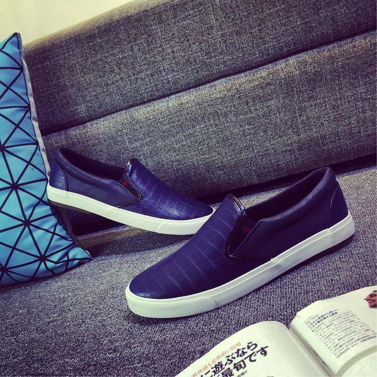 Product Introduction of Spring PU Leather Shoes Men's Waterproof Slip-on Lazy Shoes Versatile Sneakers Casual Shoes Black Men's Shoes 24